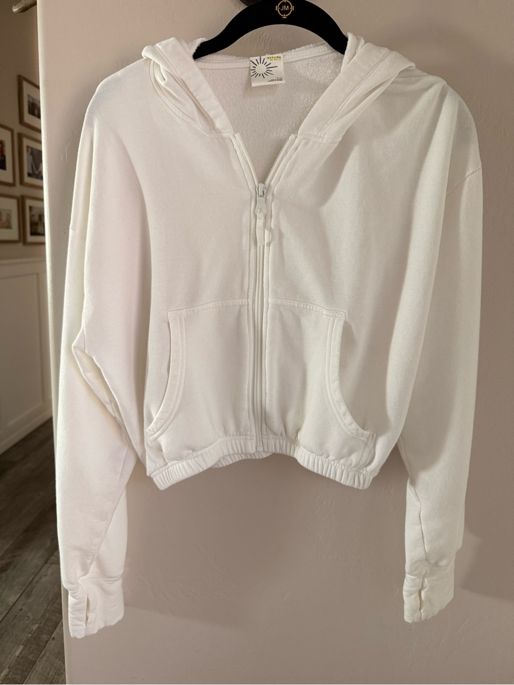 Aerie Offline White Full-Zip Hooded Jacket